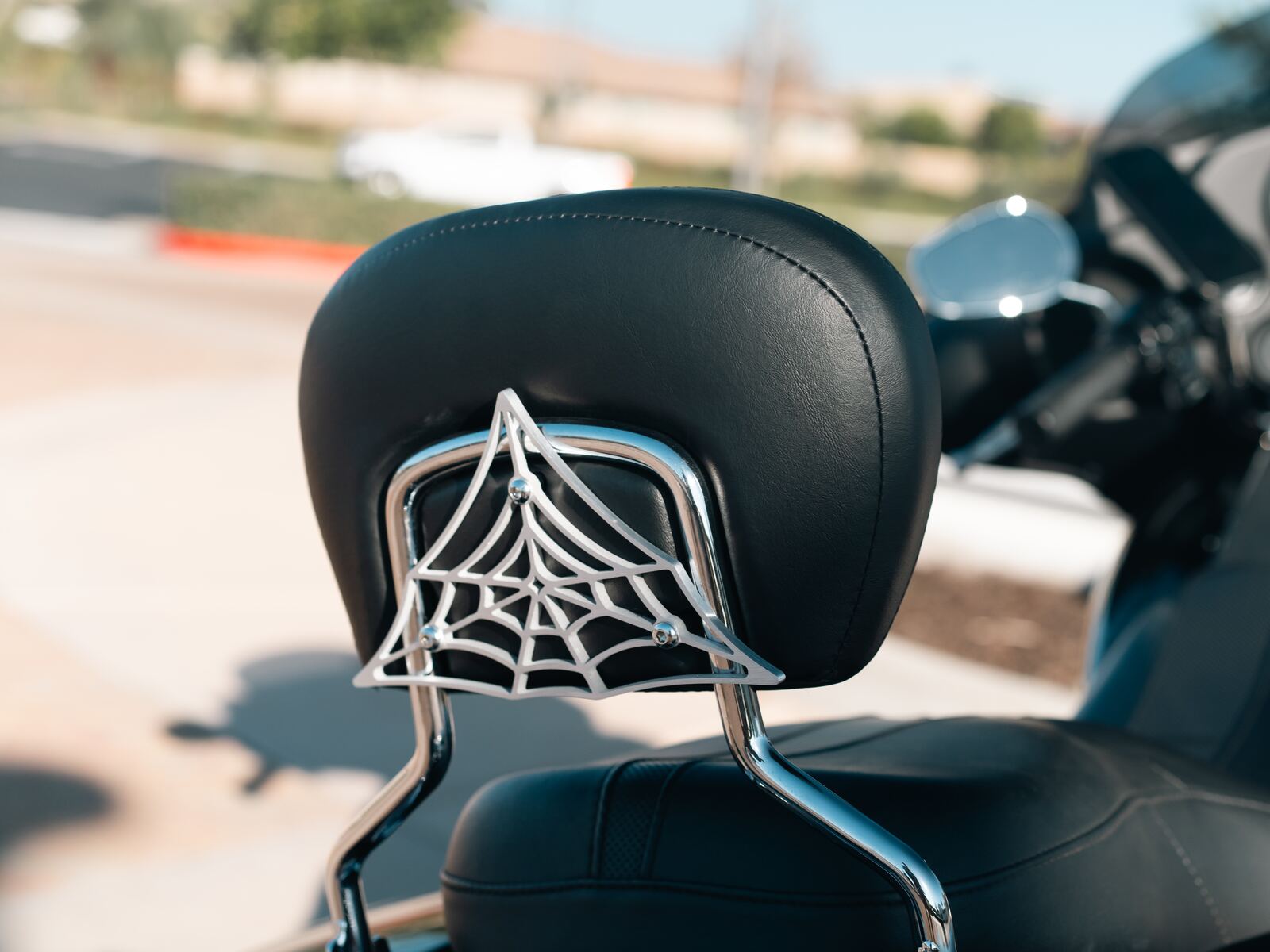 Brushed aluminum Black Widow, close up